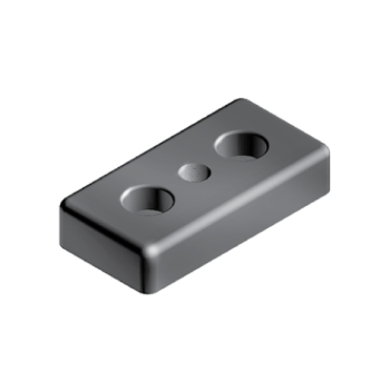 Transport- and Base Plate 50mm x 100mm M20 Mounting holes for screws M12 Die-cast Zinc, zinc-plated