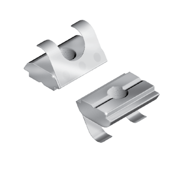 Roll-in T-slot Nut, 14x5,2mm, slot 10, self-aligning, UNC1/4-20, l=19mm, spring leaf, black zinc-plated steel